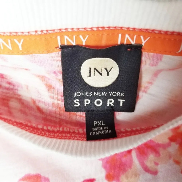 Jones New York Sport Petite‎ X-Large Short Sleeve Floral Cotton Top - Picture 4 of 8